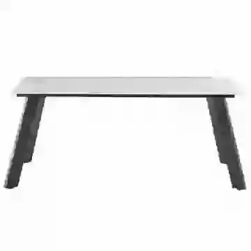 180cm Sintered Stone Fixed Top Dining Table with Black Legs